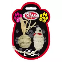 PET NOVA SISAL pelė ir kamuoliukas žaislai katėms 3vnt