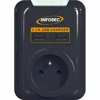 Apsauga nuo viršįtampių INFOSEC S1 USB NEO Juoda