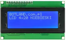 LCD 4x20 simbolių mėlynos spalvos su jungtimis - justPi