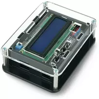Oem Arduino Uno dėklas su LCD klaviatūros skydu v1.1 - juodas ir skaidrus