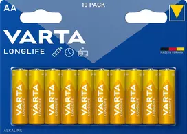 Varta Longlife šarminė baterija, 10 AA (LR6) baterijų