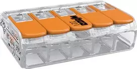 Złączka „Wago“ 5 takelių jungtis, modelis: 221-415, nuo 0,20 iki 4,00 mm², 5 vnt.