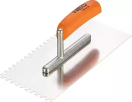Dantytas plūduras „Neo Tools“, 270 x 128 mm, dantys 6 x 6 x 6 mm, medinė rankena