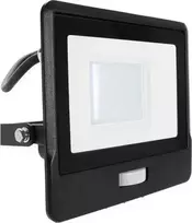 30W LED prožektorius V-TAC, juodu korpusu, 3000K, su judesio davikliu