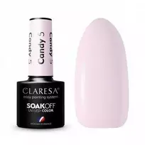 Claresa Soak Off UV/LED ilgalaikis hibridinis nagų lakas 5g., Spalva: Candy 5 rusva