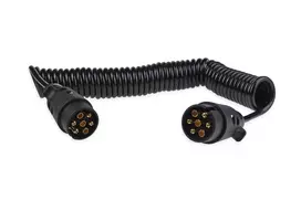 Spiralinis elektros laidas su kištukais 7 kontaktų 12v 6 m amio-02390