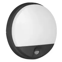 Sieninis šviestuvas Orno AGAT LED 15W, sodo šviestuvas su judesio jutikliu, 140°, 1100lm, IP54, 4000K, juodas