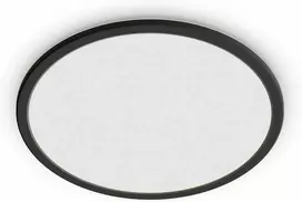 Lubinis šviestuvas Paviršinis LED šviestuvas PHILIPS SUPERSLIM, IP44, 18 W, 2700 K, 1500 lm, dimer., juodos sp., Ø29 cm