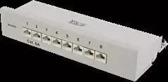 DELTACO Patch Panel, 8xRJ45, Cat6a, montuojamas ant sienos, 10Gbps, Krone terminalai, metalinis, pilkas / PAN-210