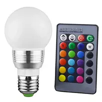 LED RGBW E27 lemputė su pulteliu keičianti spalvas
