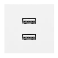 Orno NOEN USB x 2, dviejų prievadų modulinis 45x45 mm su USB įkrovikliu, 2.1A 5V DC, baltas