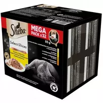 SHEBA tray sauce poultry/vištiena/ kalakutiena - wet cat food - 32x85 g