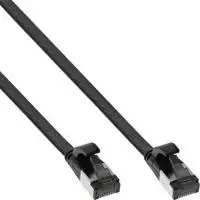 InLine® Flat patch cable, U/FTP, Cat.8.1, TPE be halogenų, juodas, 1,5m