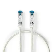 Nedis Cat 6a Kabelis S/FTP | RJ45 Stecker | RJ45 Stecker | 0.50 m | Snagless | Rund | Geflochten / PVC | Sidabrinė | Verpackung mit Sichtfenster
