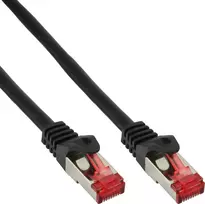 InLine 100vnt. Bulk-Pack InLine ® Lankstinukas S / FTP PiMF Cat.6 250MHz PVC juodasis varis 0.5m