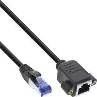 InLine ® Lovaties- in pratęsimo, S / FTP (PiMf), Cat.6A, be halogenų, vario, juoda, 1,5m