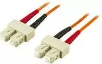 OM2 optinis kabelis DELTACO, SC - SC, duplex, UPC, 50/125, 1 m, oranžinė / FB-21