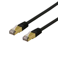 Kabelis DELTACO S/FTP Cat6a, delta certified, LSZH, 1m, juodas / SFTP-61SAH