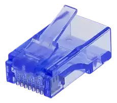RJ45 jungtis kištukui, Cat6, UTP (neekranuota), 20 vnt, transparentinė DELTACO mėlyna / MD-116