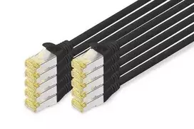 Digitus Kabelis krosowy CAT 6A, S/FTP, 0.25m, 10 vnt, juoda (DK-1644-A-0025-BL-10)