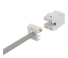 Cat6 "Keystone" jungtis, LSA / 110 jungtis, plastikinis, 180 DELTACO baltas / MD-118