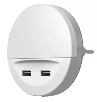 Sieninis šviestuvas Ledvance Šviestuvas į kištukinį lizdą LUNETTA©, su USB jungtimi, baltas