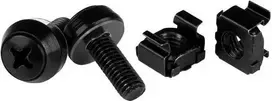 StarTech M6 x 12mm sraigtinis rinkinys / poveržlės / veržlės - 100kpl. Juodieji (CABSCRWM62B)