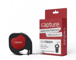 Capture 12mm x 4m Juodas on Baltas