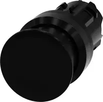 Siemens Grybų mygtukas 22 mm apvalus plastikinis juodas 30 mm su spyruokliniu grąžinimu 3SU1000-1AD10-0AA0