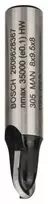 Bosch Dvipusė pusapvalė freza H R=4 mm, l=9,5 mm,kotas 8m