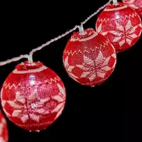 Krist+ LED kamuoliukų vainikas 2 m Ø 6 cm Raudona Balta