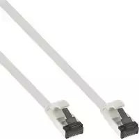 InLine ® Plokščias pleistras kabelis, U / FTP, Cat.8.1, TPE halogenas nemokamai, balta, 3m
