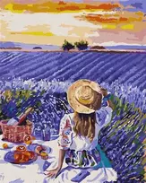 Ideyka Tapyba pagal numerius - Levandų piktograma 40x50cm