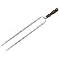 Bbq Expert Dvigubas iešmas su medine rankena 45cm