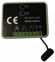 Digitalas Dviejų kanalų imtuvas RX-MULTI-300-868 Mhz 12/24V. tinka pastovaus ir kintamo kodo pulteliai