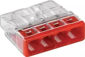 Złączka „Wago“ 4 takelių jungtis, modelis: 2273-204, nuo 0,5 iki 2,50 mm?, 5 vnt.
