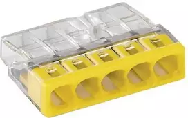 Złączka „Wago“ 5 takelių jungtis, modelis: 2273-205, nuo 0,5 iki 2,50 mm², 5 vnt.