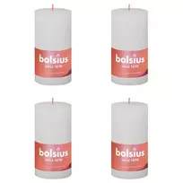 Bolsius Žvakės Shine, 4vnt., debesų baltos, 130x68mm, cilindro formos