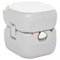 Nešiojamas stovyklavimo tualetas, pilkas/baltas, 22+12l, HDPE