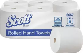 Kimberly-Clark Scott - Popierinis rankšluostis rulone, 304 m ilgio, didelis - Baltas
