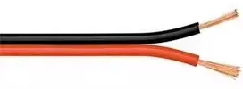 PremiumCord neekranuotas dvigubas kabelis 2x0.50mm juodas/raudonas 1m
