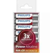 Baterija Philips Power Alkaline AAA 20 lizdinių plokštelių