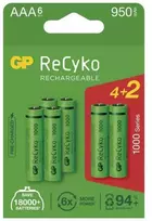 Rechargeable batteries GP ReCyko 950 AAA (HR03), 6 pcs
