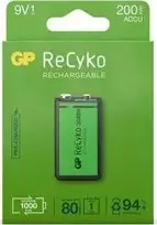 Įkraunamas elementas GP RECYKO 9V, 200 mAh