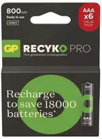 Rechargeable batteries GP ReCyko Pro Professional AAA (HR03), 6 pcs