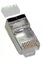 EuroLan FTP RJ45 connector, Cat.6, 8p8c, wire, auksinis-plated, folded