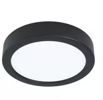 Lubinis šviestuvas LED panelė (SLIM) virštinkinė apvali juoda 12W, 3000K, IP44