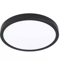 Lubinis šviestuvas LED panelė (SLIM) virštinkinė apvali juoda 24W, 3000K, IP44