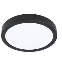 Lubinis šviestuvas LED panelė (SLIM) virštinkinė apvali juoda 18W, 3000K, IP44