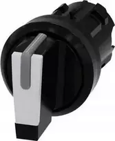 Siemens Jungiklis su apšvietimu 22 mm apvalus plastikinis juodas/baltas kr rašiklis 3 padėtys i-o-ii 3SU1002-2BL60-0AA0